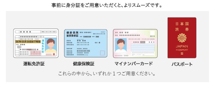 リリーフを利用する際に必要な身分証明証