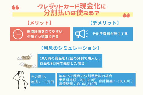 クレジットカード現金化に分割払いは使える？""
